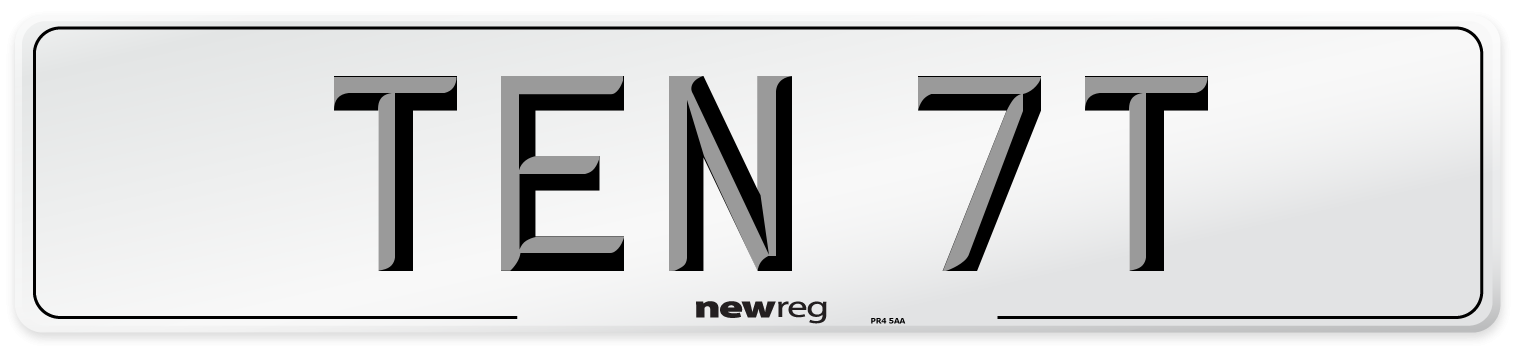 TEN 7T Number Plate from New Reg